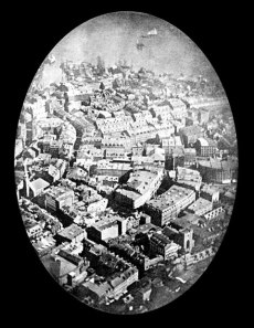 First aerial photo. Taken by Frenchman Felix Tournachon.